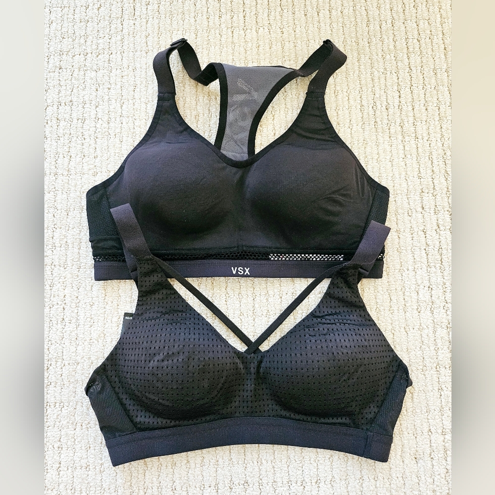 Victorias Secret VSX Black Sports Bra Set Of 2